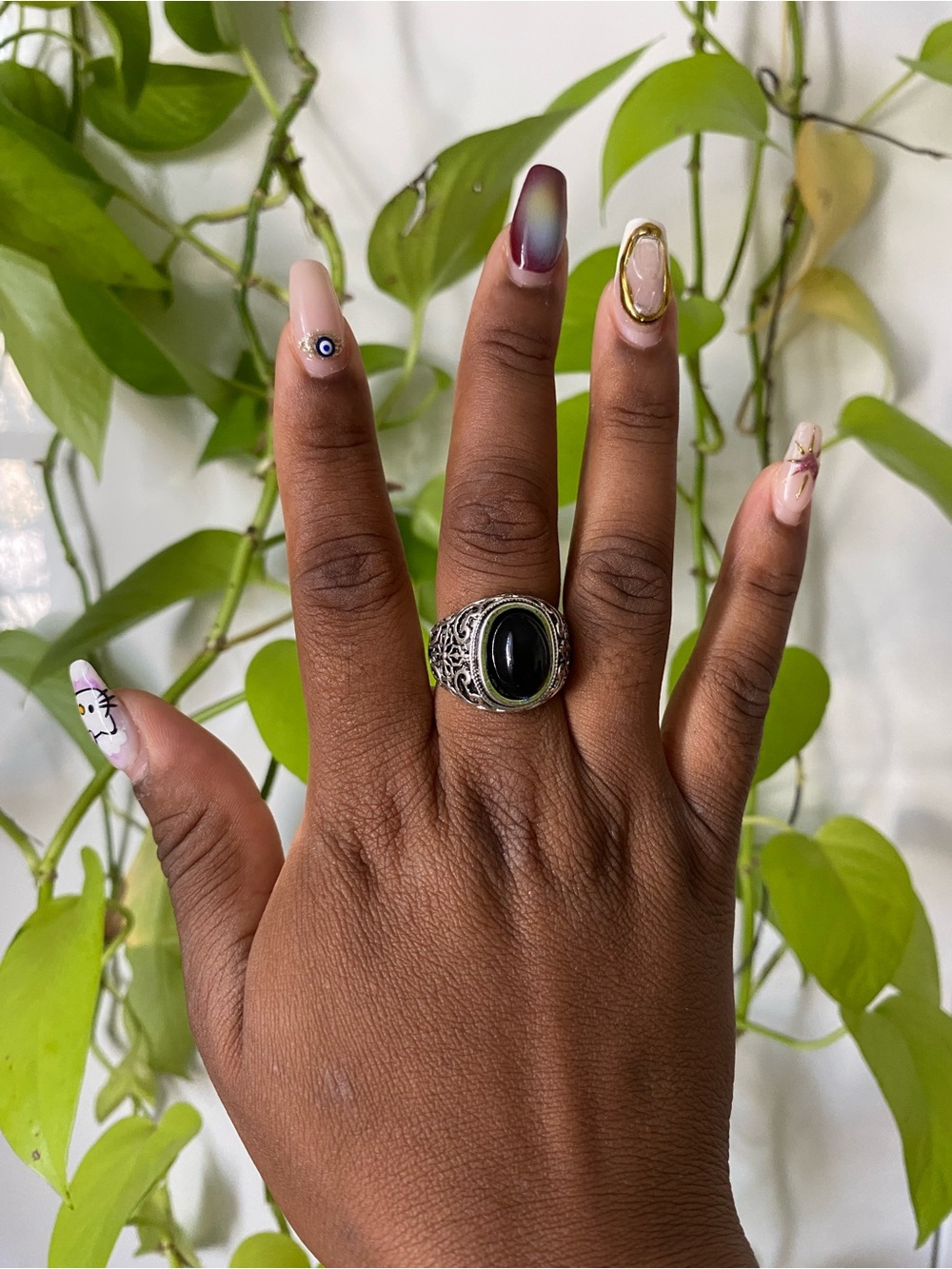 Sterling Silver Black Onyx Oval Ring - Elegant Women’s Statement Band